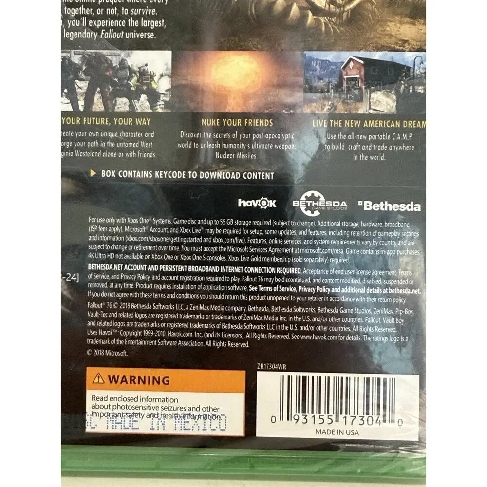 NEW FALLOUT 76. (Microsoft Xbox One, 2018) FACTORY SEALED